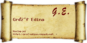 Gróf Edina névjegykártya